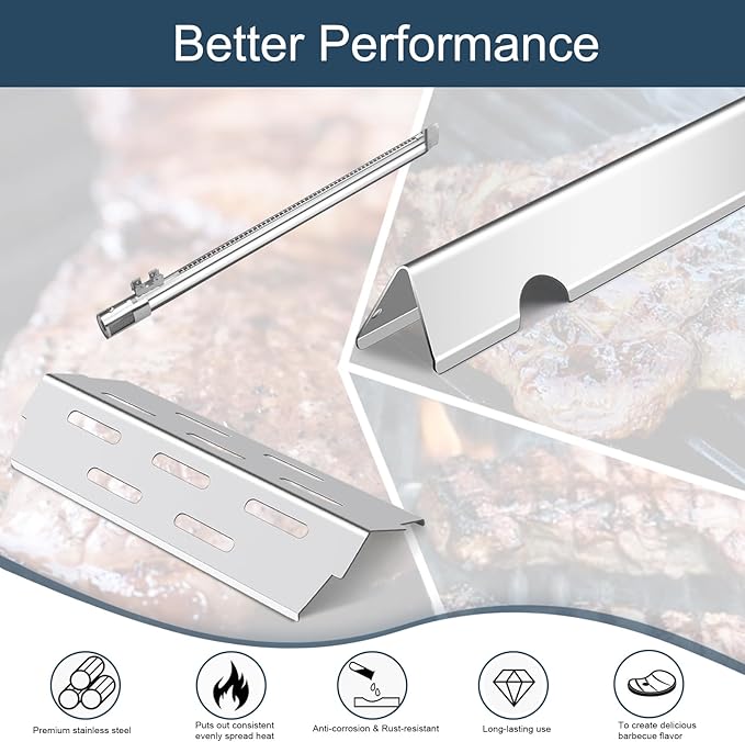 Flavorizer Bars,Heat Deflectors,Grill Burner and Grill Grid for Weber Genesis II E-410, S-410, LX E-440, S-440 (304 Stainless Steel, 66030 * 7+ES/410 * 4+66790 * 4+66097 * 3)