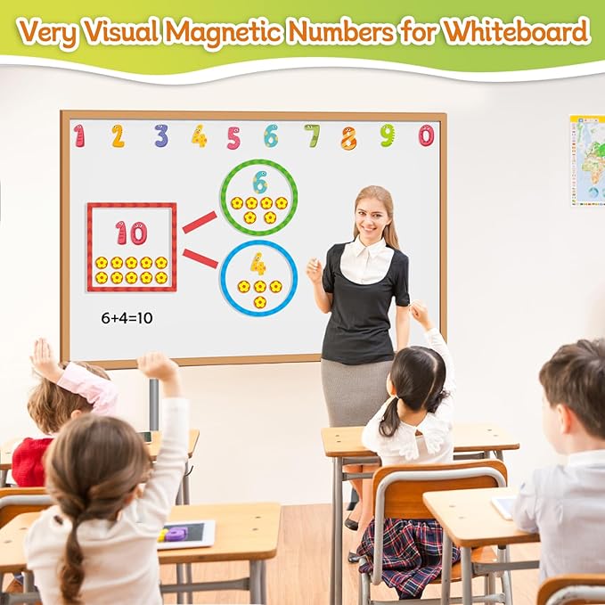 97 PCS Magnetic Numbers for Whiteboard, Math Manipulatives Kindergarten 1st Grade, Math Games for Kids, Magnetic Number Line, Math Counters & Ten Frames Set, Addition and Subtraction Games