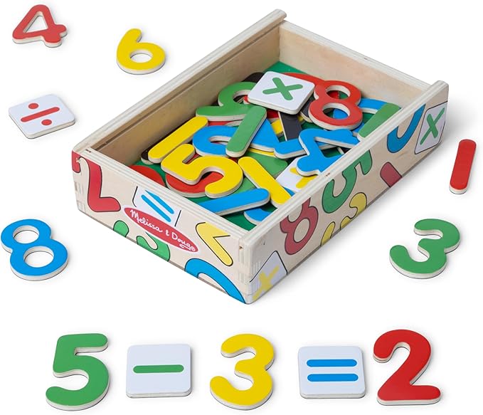 Melissa & Doug 37 Wooden Number Magnets in a Box