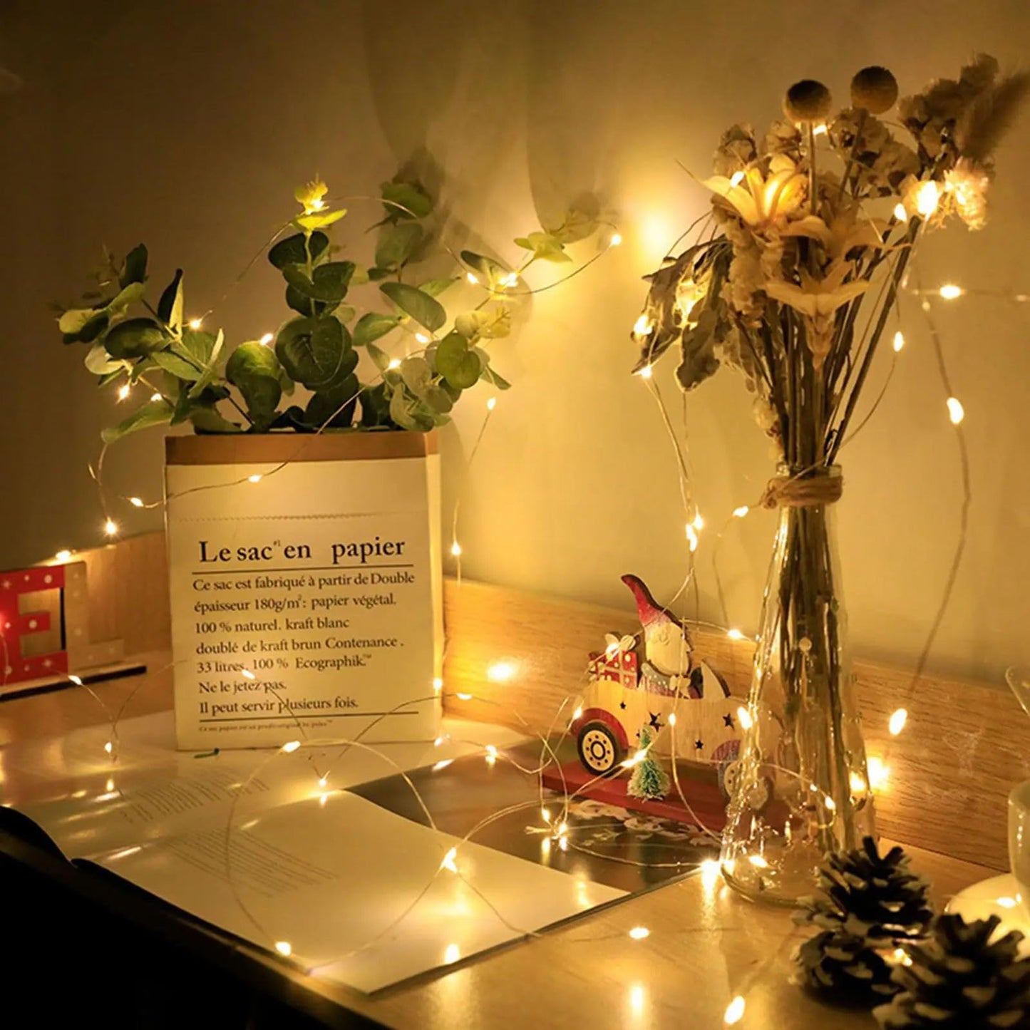 chzk 100 Pack LED Fairy Lights Battery Operated, 7Ft 20LED Mini String Lights Waterproof Twinkle for Mason Jars Wedding Christmas Party Bedroom Decor