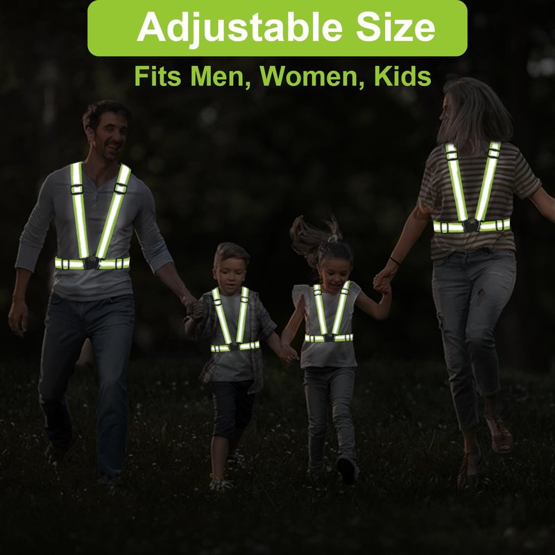 SAWNZC Reflective Vest Running Gear, 2Pack High Visible Safety VES for Cycling Jogging Running Walking, Adjustable for Men Women