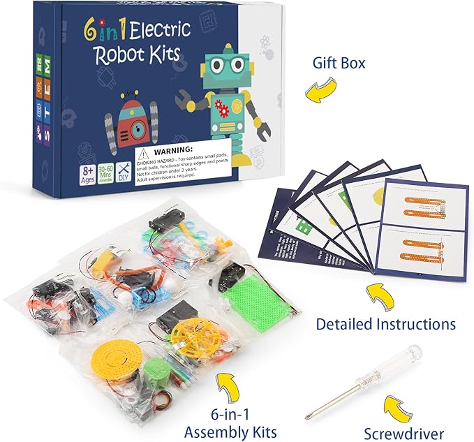 STEM Robotics Kits for Kids Science Kits Ages 8-10 8-12, Build A Engineering Robot Building Toys Science Experiments Projects, STEM Toys Activities for Boys Girls Age 8-12