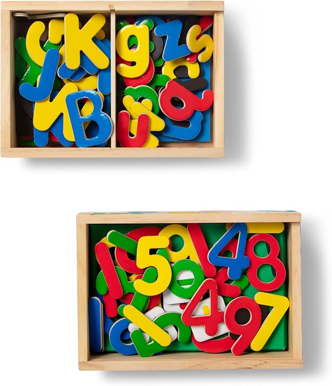 Melissa & Doug Deluxe Magnetic Letters and Numbers Set – 89 Wooden Alphabet Magnets & Numbers, Educational Learning Toys for Preschool Kids Ages 3+