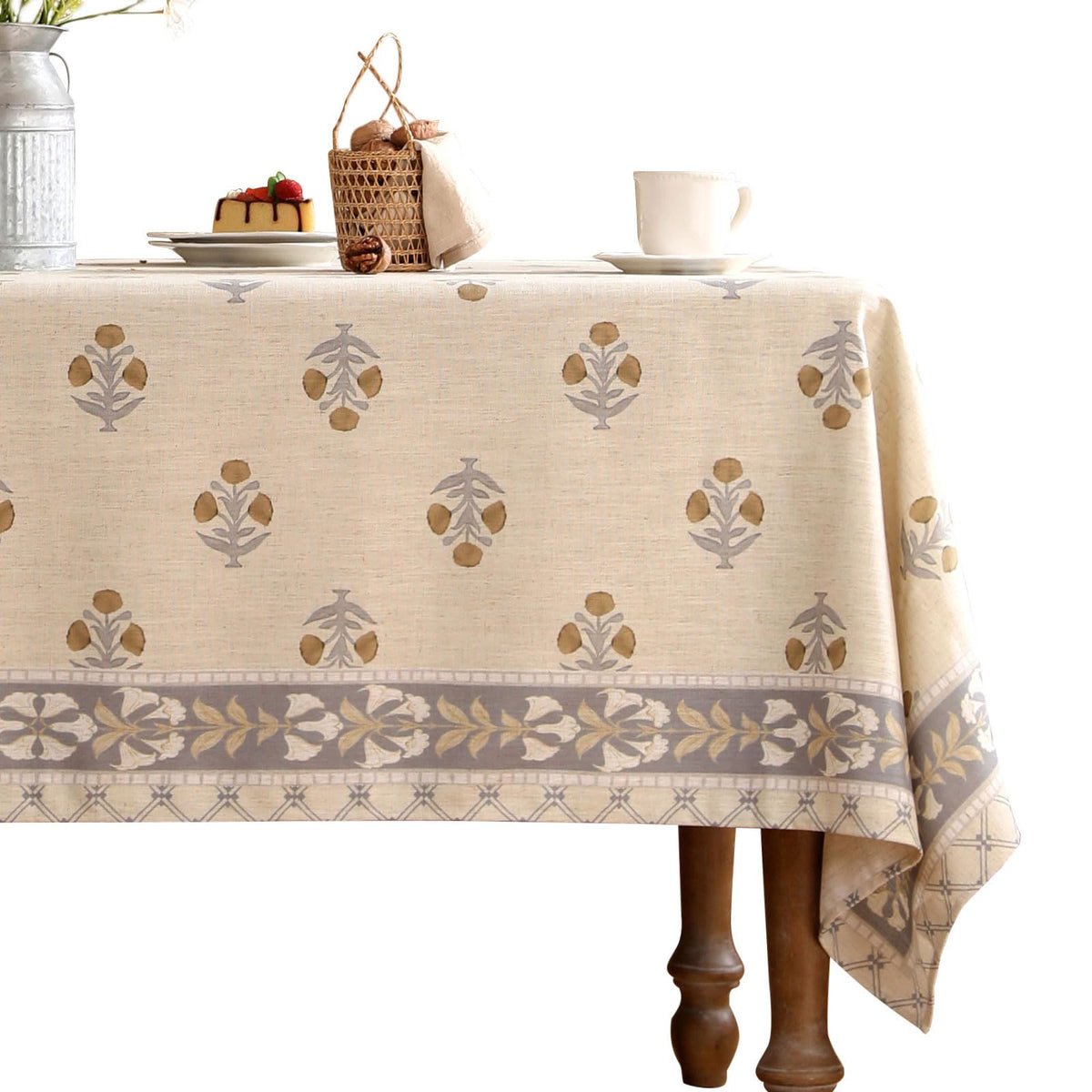patdrea Vintage French Linen Tablecloth,Rectangular,79"x55"-Istana A