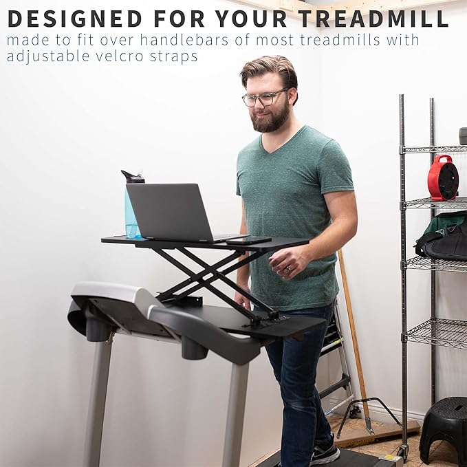VIVO Universal Treadmill Desk Riser, Height Adjustable Platform for Notebooks, Tablets, Laptops, and More, Workstation for Treadmill Handlebars up to 33 inches, Stand-TDML3