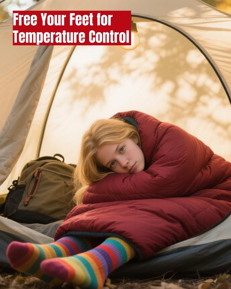 ETGLCOZY Lightweight 3-Season Sleeping Bag for Adults/Kids Camping, Compact w/Compression Sack, Waterproof Ripstop, Portable for Backpacking Hiking Travel, 50-80°F, Black