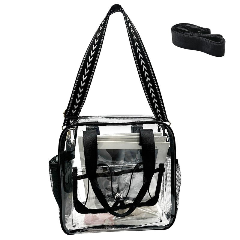 ArtCentury Clear Tote Bag for Stadium Events 12x6x12, Large Clear Tote Bag for Women for Sporting Event Concert Festival Stadium Game