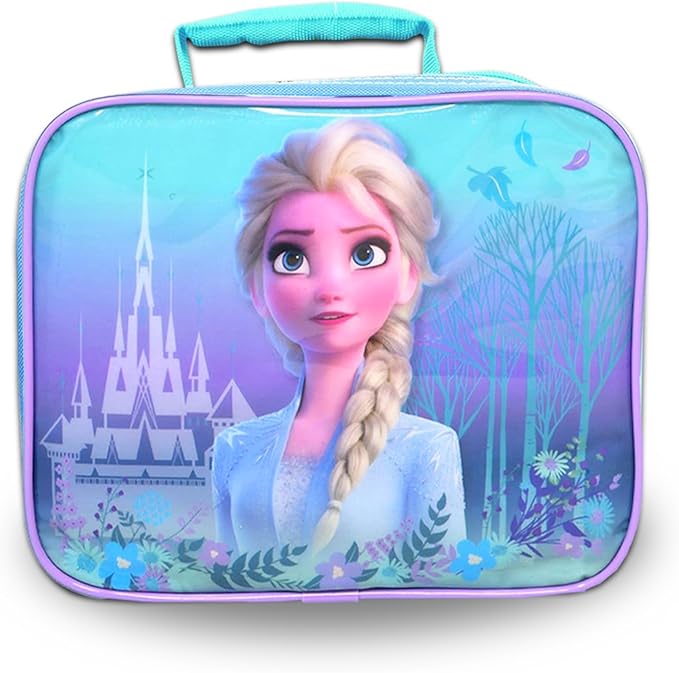 Disney Frozen Backpack and Lunch Bag for Kids - Bundle with 16" Backpack, Lunch Box, Snack Bag, Stickers, More Frozen School Bag Set for Girls