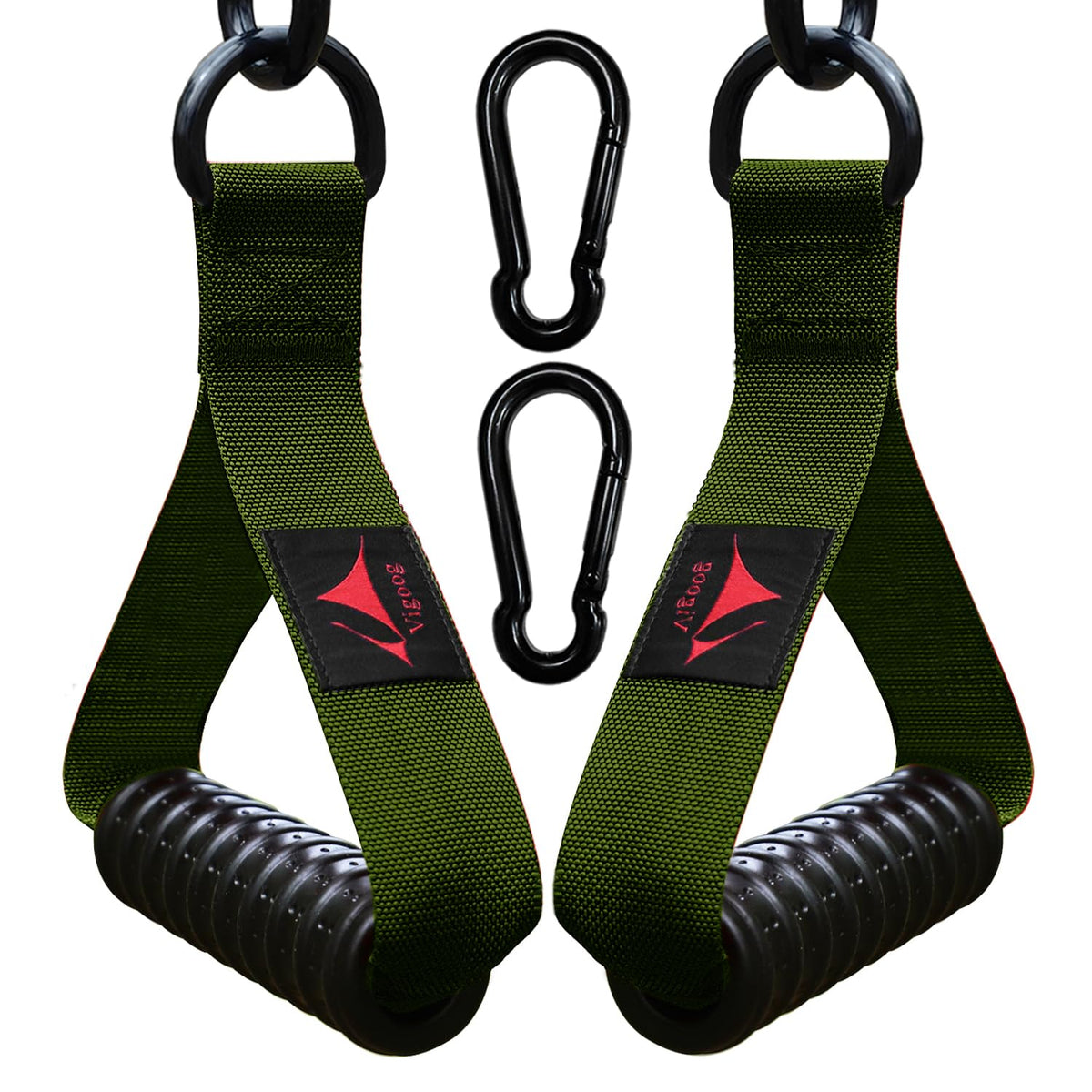 Vigoog Heavy Duty Gym Workout Handle Attachments - Powerful, Comfortable & Anti-Slip Rubber Exercise Grips for Cable Machines, Pulley Systems and Other Fitness Equipments
