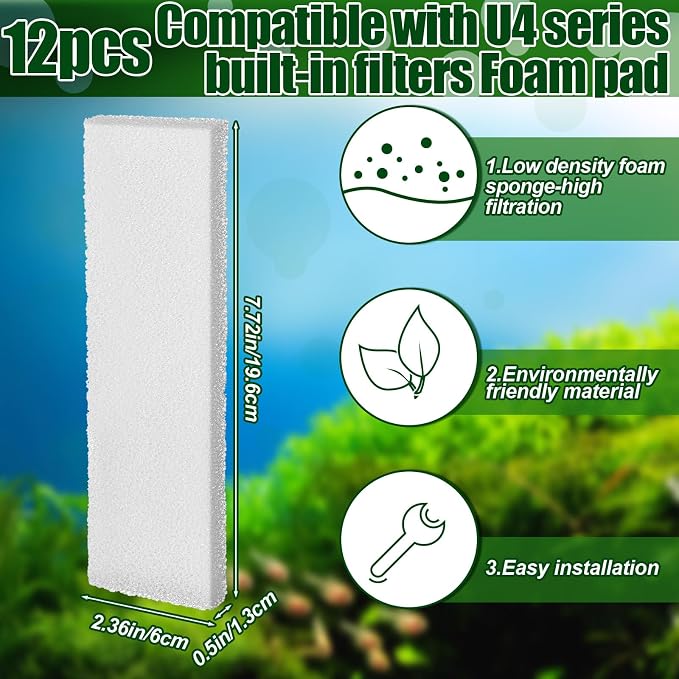 Pangda 24 Pcs Carbon Filter Foam Pads and Foam Filters Compatible