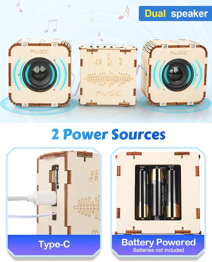 Poraxy STEM Toys for Boys Age 8-13, Build Your Own Bluetooth Speaker, Science Kits for Kids 8-12, Electronic Experiment DIY Building Projects, Gifts for Adult Teen Boy Girl 9 10 11 13 14 15 16
