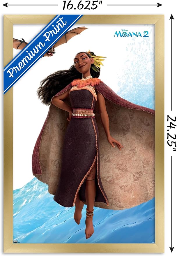 Trends International Disney Moana 2 - Matangi Wall Poster, 22.4L x 14.7W, Gold Framed Version
