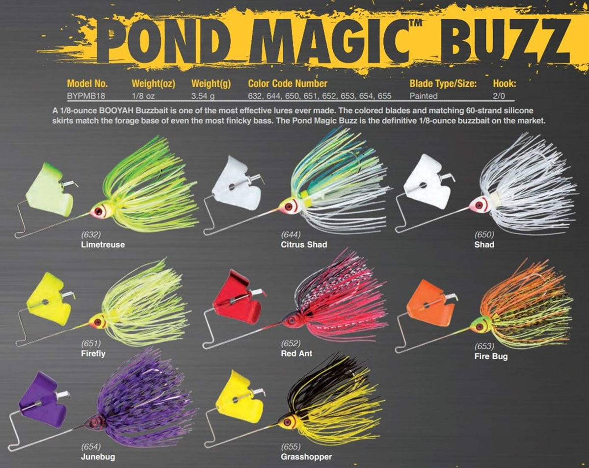 BOOYAH Pond Magic Small-Water Spinner-Bait Bass Fishing Lure, Red Ant, Pond Magic Buzz