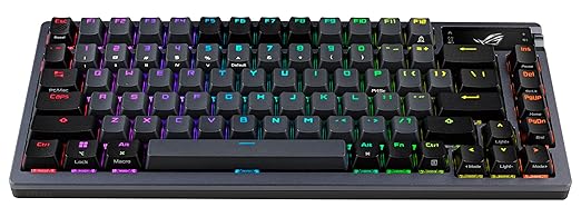 ASUS ROG Azoth Wireless Mechanical Gaming Keyboard – 75% TKL, Tri-Mode Connectivity, Hot Swappable Pre-lubed ROG NX Storm Clicky Switches, PBT Keycaps, RGB, OLED Display, PC/Mac Support - Black