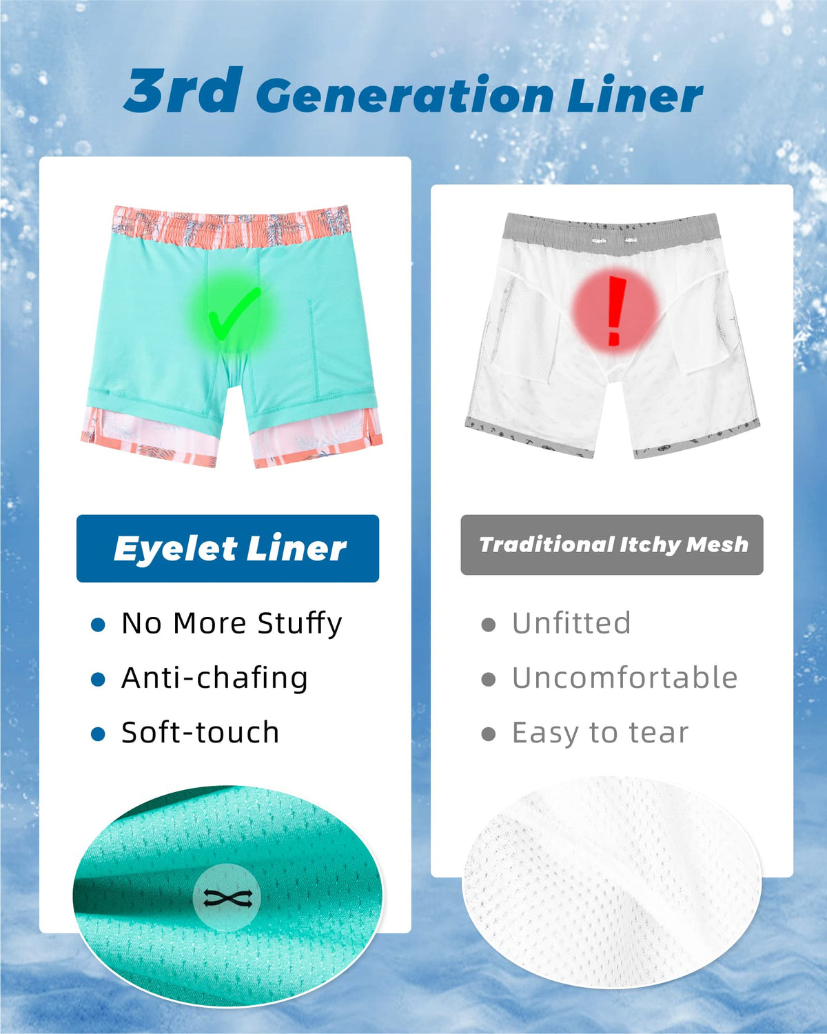 SURF CUZ Mens Swim Trunks with Compression Liner Quick Dry Swim Shorts 7" Swimming Trunks Stretch Zipper Pockets Orange Striped Leaves X-Large