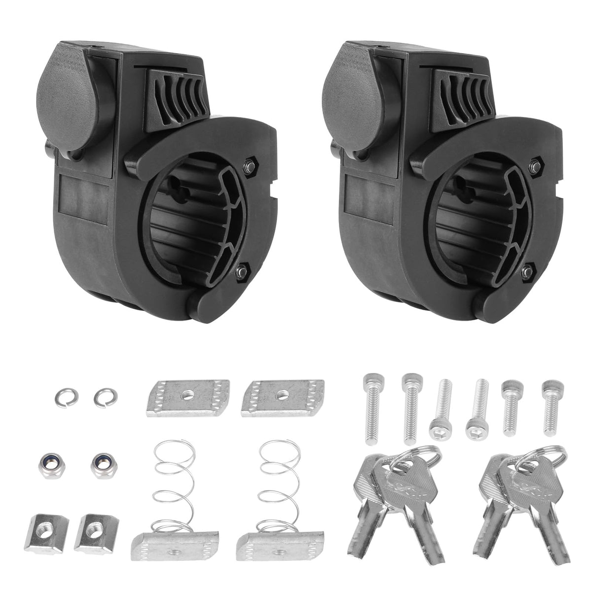 2 Pack Quick Release Shovel Holder with Lock for 0.79''-1.79'' Diameter Tool Handles,Rubber Clamp Mounting Bracket Compatible with Trucks UTV ATV Offroad SUV