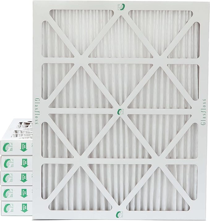 Glasfloss 20x24x2 MERV 10 2" Inch Pleated Air Filters Box of 6. Actual Size: