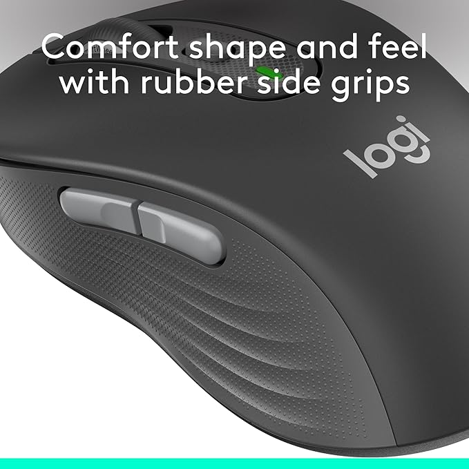 Logitech Signature Plus M750 Wireless Mouse – for Small to Medium Hands, SmartWheel, Bluetooth, Multi Device, 24-Month Battery, Silent Clicks, Customizable Side Buttons, Contoured Shape - Graphite