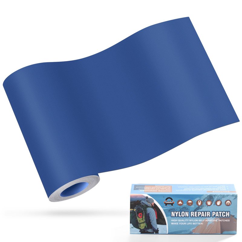 OAZ 3.9 x 63 inch Nylon Repair Patches Nylon Fabric Patch Self-Adhesive Fabric Repair Tape Waterproof Lightweight Outdoor Gear Patch Kit for Down Jacket Clothing Tent Bag (Royal Blue)
