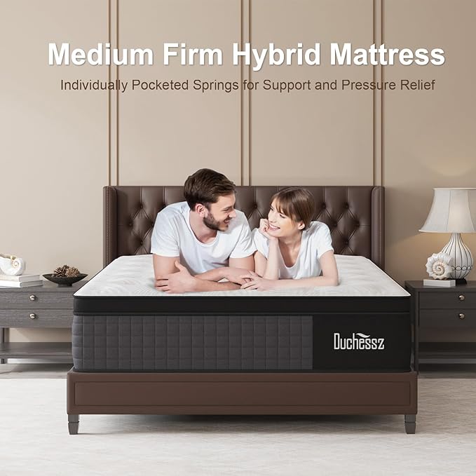 Twin Mattress, 14 Inch Hybrid Mattresses Eurotop with Gel Memory Foam,Motion Isolation Individually Wrapped Pocket Coils Breathable Comfort Soft Pressure Relief 100 Night Trial