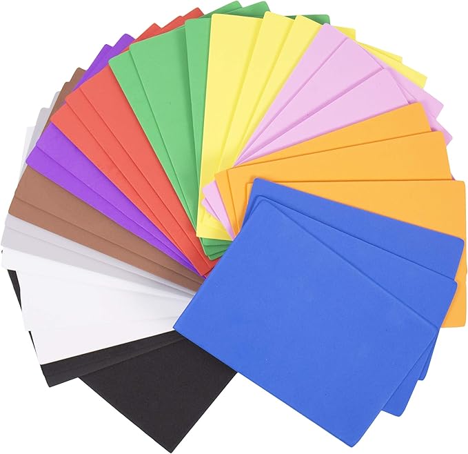 Horizon Group USA 30 Rainbow Colorful Foam Sheets 5X 8.5, Multipack Assorted Vibrant Colors, Great for DIY Craft Projects, Multicolor