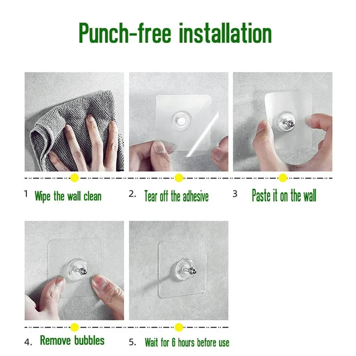 20 PCS Adhesive Hooks Heavy Duty, Screw Free Sticker, Seamless Screws for Wall Mount, No-Trace Sticker Frame Hangers Without Nails for Mount Wall Shelf，for Kitchen，Home，Office(10mm)