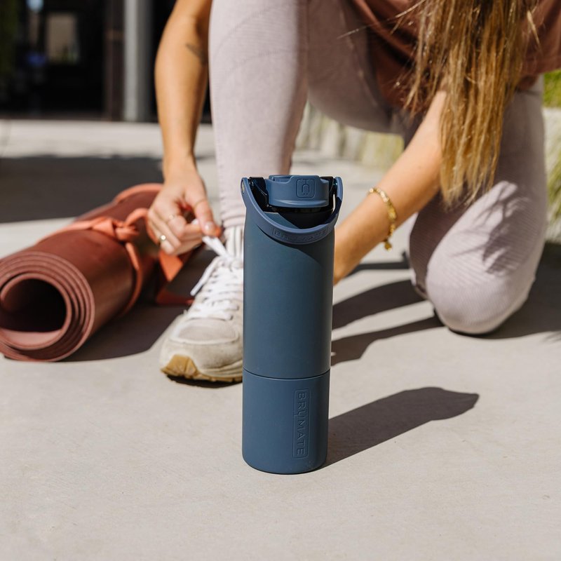 BrüMate Rise 35oz Water Bottle With 100% Leakproof Covered Silicone Straw | Insulated Stainless Steel Water Bottle With Removable Straw | Fast Flow | Soft Sip Silicone Spout | BPA-Free (Mocha)