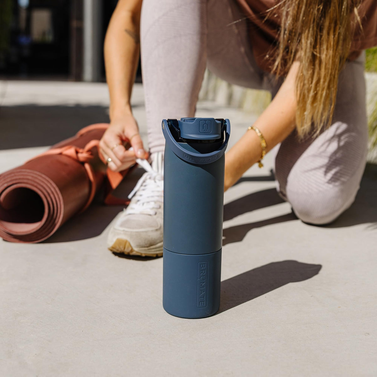 BrüMate Rise 25oz Water Bottle With 100% Leakproof Covered Silicone Straw | Insulated Stainless Steel Water Bottle | Cup-Holder Friendly | Fast Flow | Soft Sip Silicone Spout | BPA-Free (Kiwi)