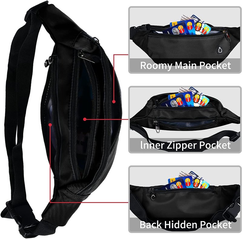 Fanny Packs for Men and Women, Water-RepellentSports Waist Pack Bag for Travel Hiking Running Hands-free Wallets, Easy Carry Any Phone