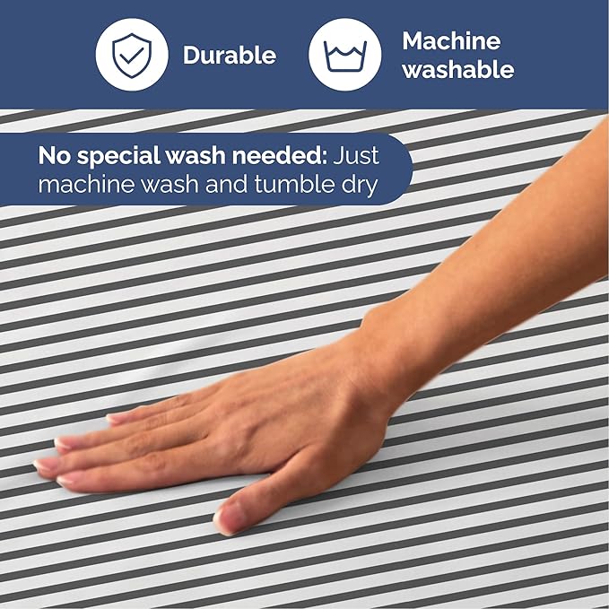 Striped Sheets - Grey Striped Sheets - 1 Flat & 1 Fitted & 1 Pillowcase w/ Deep Pockets – Wrinkle & Fade Resistant - Ultra-Soft, Breathable and Cooling – Luxury Pinstripe Bedding - Twin Size Bed Set
