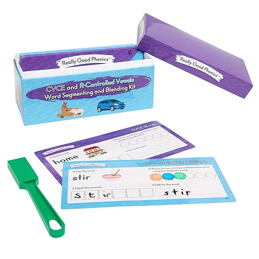 Really Good Phonics CVCE and R-Controlled Vowels Word Segmenting and Blending Kit - Learning Games for Kids