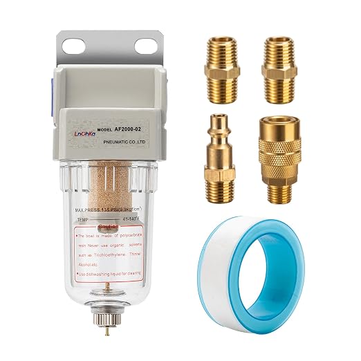 Air Compressor Water Separator 1/4”NPT, Compressed Air Line Filter, Air Dryer