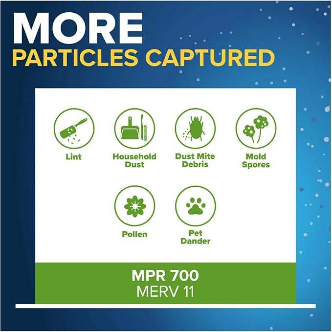 Filtrete 16x25x4 AC Furnace Air Filter, MPR 700, MERV 8, Fits Lennox &