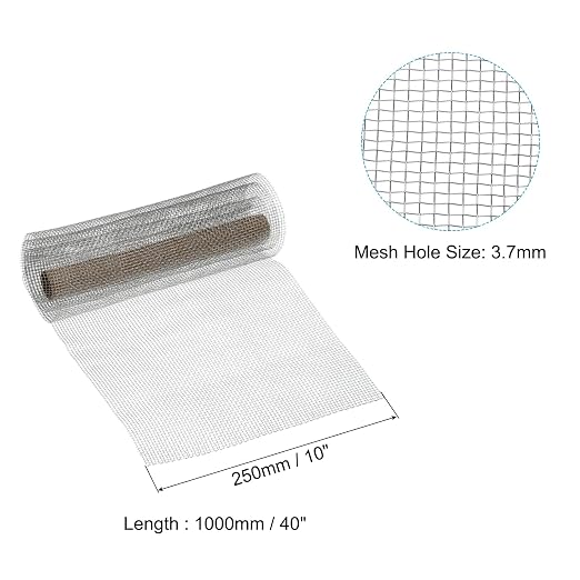 PATIKIL 40" L x 10" W Woven Wire Mesh, 6 Mesh 316L Stainless Steel Air Vent