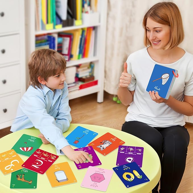 Arabic Alphabet Flash Cards, Learn Arabic Letters for Beginners Adult, Kids, Toddlers, Set of Letter, Sight Word, Color, Shape and Number Flashcard, Preschool Educational Learning Activities