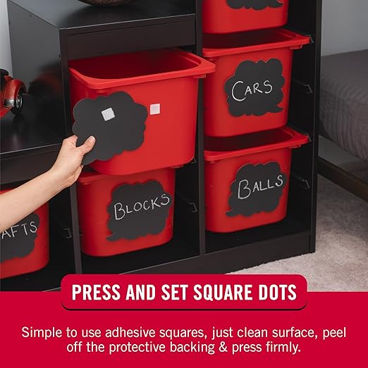 VELCRO Brand Mounting Squares | Square Dots with Adhesive 200pk, 7/8" White | Sticky Back Hook and Loop for Teacher Supplies, Office Organization (30705)