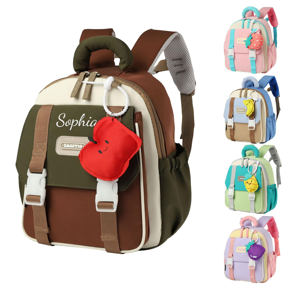 Personalized Kids Backpack Custom Embroidered Name Toddler School Bag for Girls Boys Preschool Kindergarten (brown)