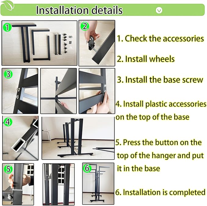 Floor Standing Metal Garment Rack - Heavy Retail Display Racks With Wheels, 10 Arms Clothing Rack, Square Tubing Portable Shirt Rack, Merchandise Display RackFor Hanging Clothes (XL-Black)