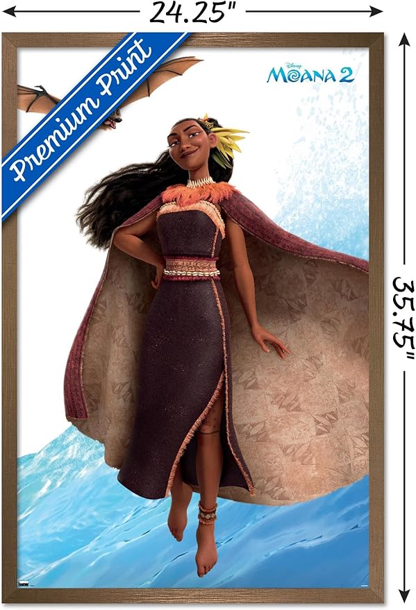 Trends International Disney Moana 2 - Matangi Wall Poster, 34L x 22.4W, Bronze Framed Version