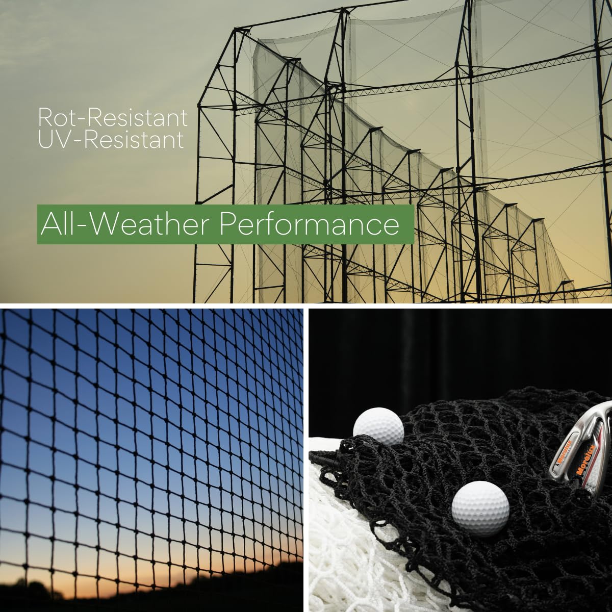 Morelux 10x10ft Heavy-Duty Golf Hitting Impact Net, Black