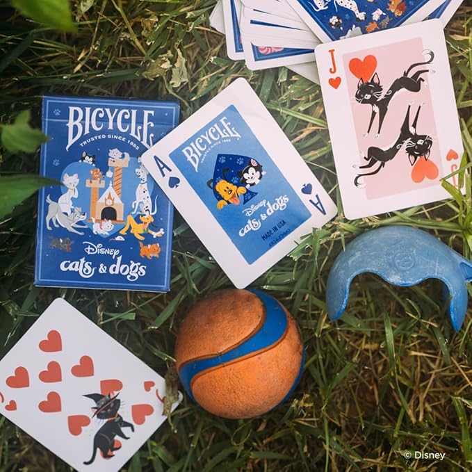 Bicycle Disney Cats and Dogs Inspired Playing Cards, Featuring Lady and The Tramp, Chesire Cat, 101 Dalmations, Yzma, and More!
