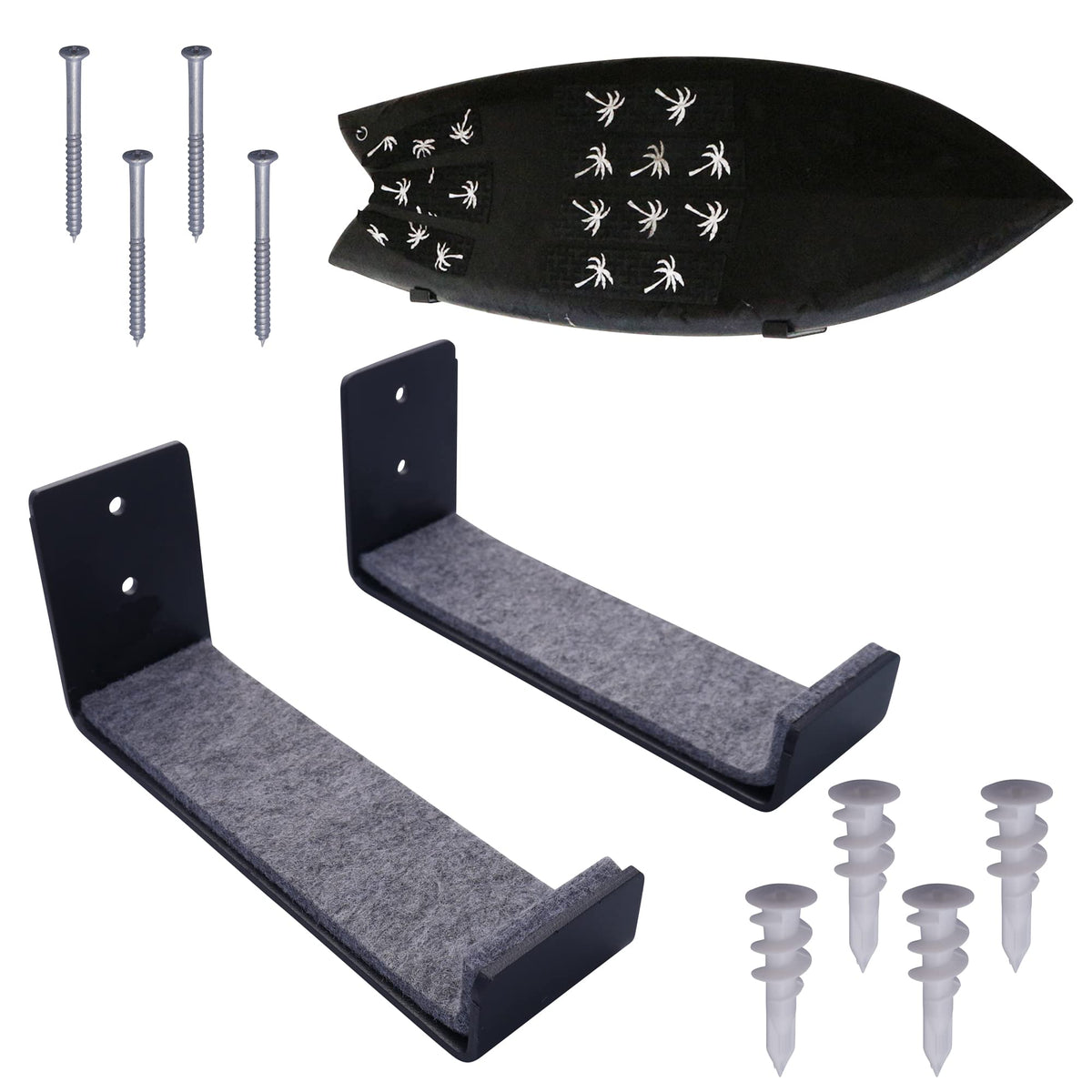 Ho Stevie! Surfboard Wall Mount - Strong Racks Hold Any Size Surfboard - Easy To Install (Hardware Included) - Felt Padding Protects Your Surfboard