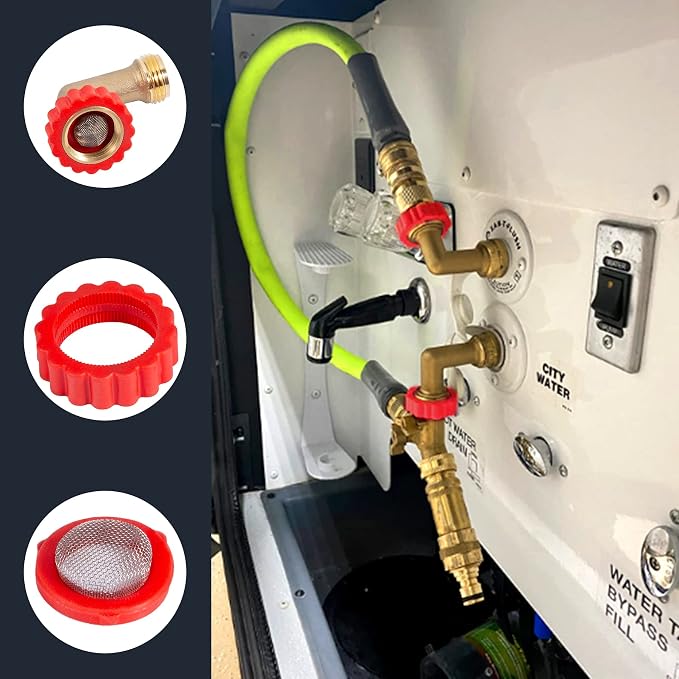 Lead-Free Brass 90 Degree Hose Saver, 90°Hose Elbow Fitting Quick Swivel