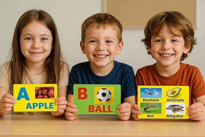 Alphabet Flash Cards for Toddlers | Award-Winning | ABC Flashcards for Baby & Kids|ABC Cards Kindergarten || Large A-Z Learning Letter Animal Color Flashcard for Ages 1-6