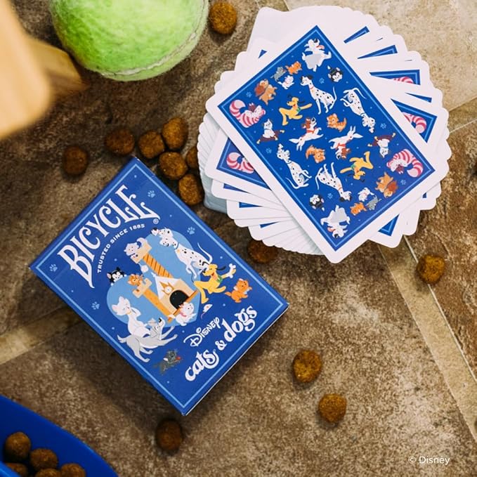 Bicycle Disney Cats and Dogs Inspired Playing Cards, Featuring Lady and The Tramp, Chesire Cat, 101 Dalmations, Yzma, and More!