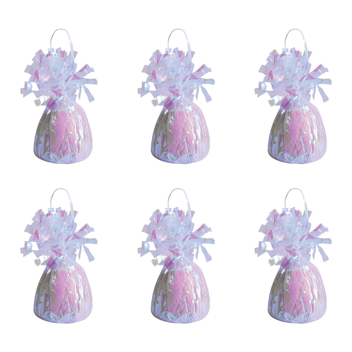 Beistle Wrapped Balloon Weight – 6 Pack, Opalescent Balloon Centerpiece and Bouquet Holders, Party Decoration Accessories and Event Décor for Birthdays, Weddings and Graduation Parties, 6 Oz