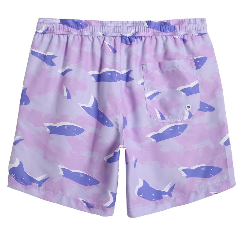 maamgic Mens Swim Trunks Quick Dry Swim Shorts with Mesh Lining Funny Swimwear Bathing Suits 7inch Purple Shark XX-Large