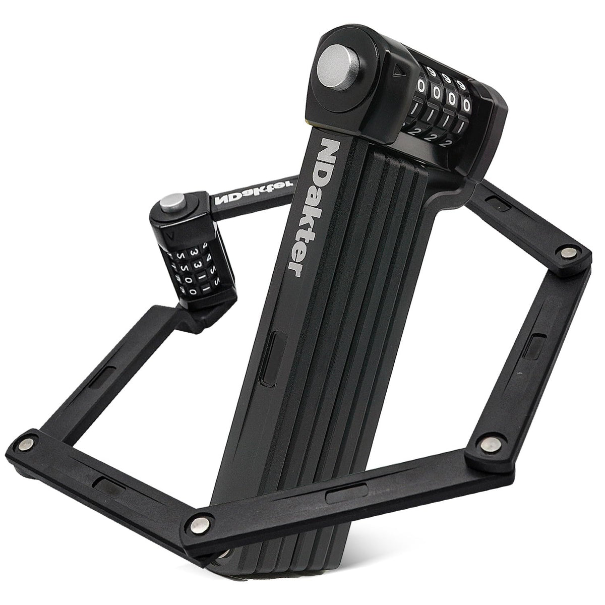 NDakter Folding Bike Lock, Keyless Compact 4 Digit Combination Bike Lock Heavy Duty Anti Theft, 3Ft Security Resettable Bike Foldable Locks for Bicycle, Electric Bike, Escooter