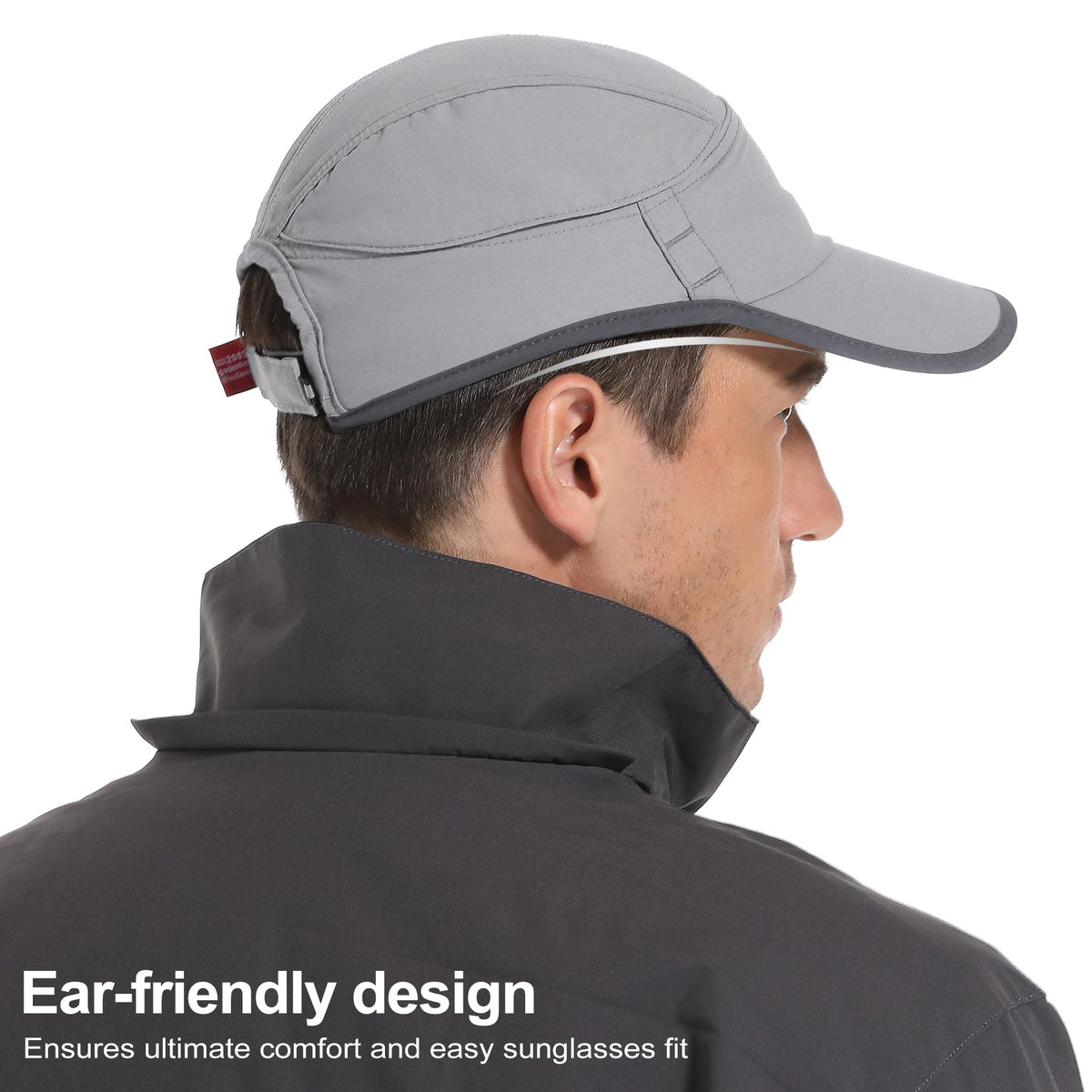 GADIEMKENSD Quick Drying Baseball Cap with Breathable Mesh, UPF50+ Sun Protection Running Cap for Men, Cooling Dri Fit Hat, Foldable Sports Hat for Hiking Gym Workout Golf Light Grey