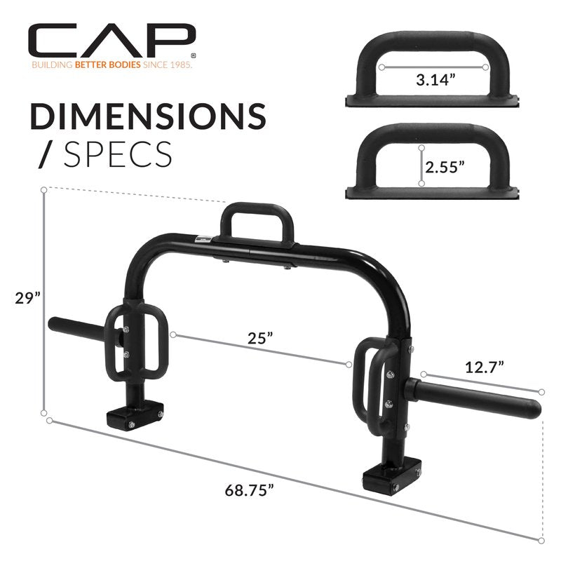 CAP Deluxe Open Trap Bar - Dual Grip Hex & Shrug Bar for Weightlifting, Black